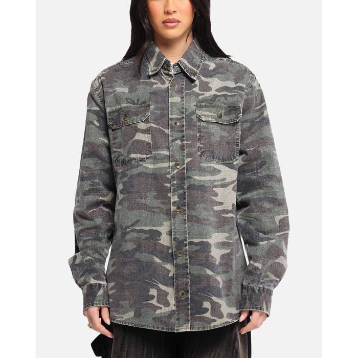 Xxiii 【 Slub Overshirt Womens Camo 】 レディース カモ柄