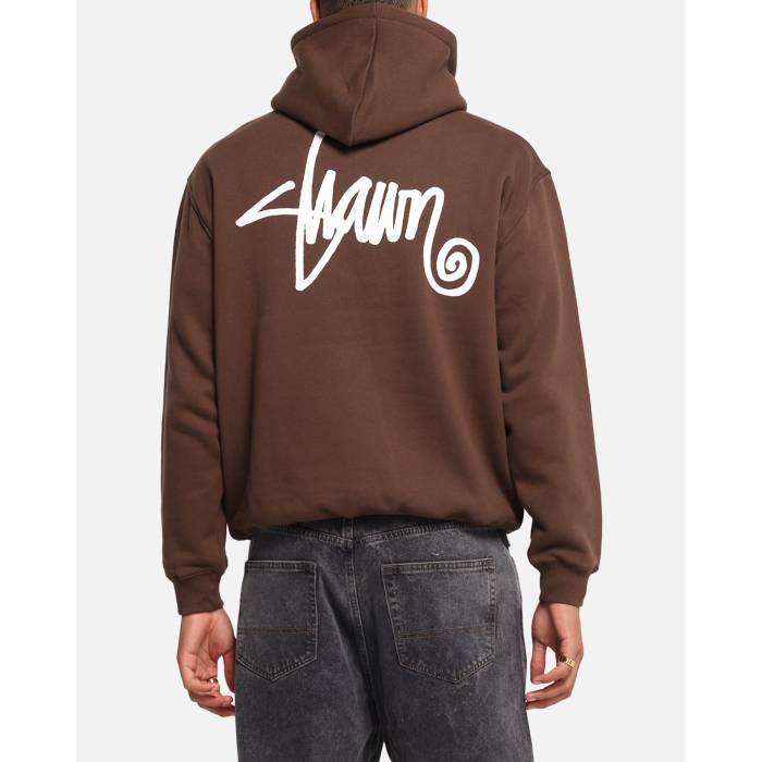 S Double 【 Shawn Script Hoodie Mens Chocolate 】 スクリプト フーディー パーカー メンズ|スニケス