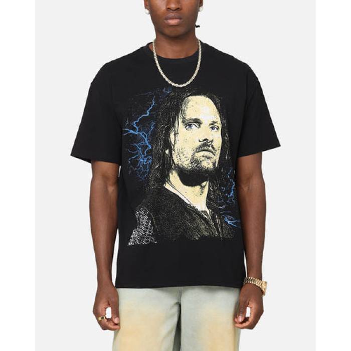 American Thrift 【 X The Lord Of The Rings Aragorn Heavy T-Shirt Mens Black 】 輪っか プルオーバー メンズ 黒いこと 黒いこと