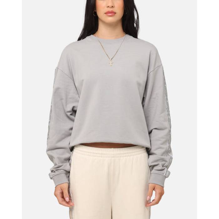 はやりっ子 Champion 【 Sps Taping Crewneck Womens Grey 】 レディース 薄墨色 薄墨色