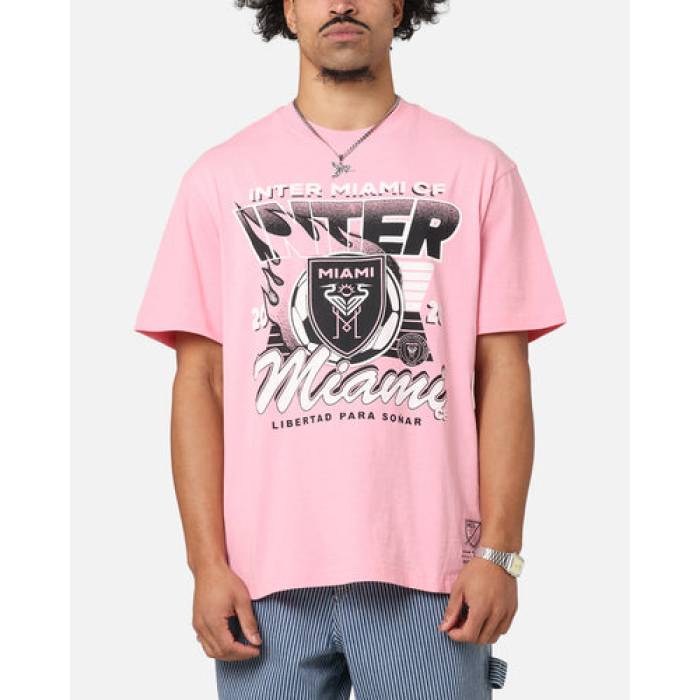 ミッチェル\u0026ネス Mitchell \u0026 Ness 【 Inter Miami Cf Flaming Ball T-Shirt Mens Pink 】 インテル マイアミ プルオーバー メンズ pink サクラ色