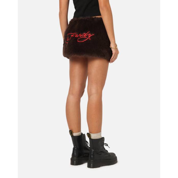 エドハーディー Ed Hardy 【 Bizzard Mini Skirt Womens Brown 】 レディース 茶色 ブラウン|スニケス