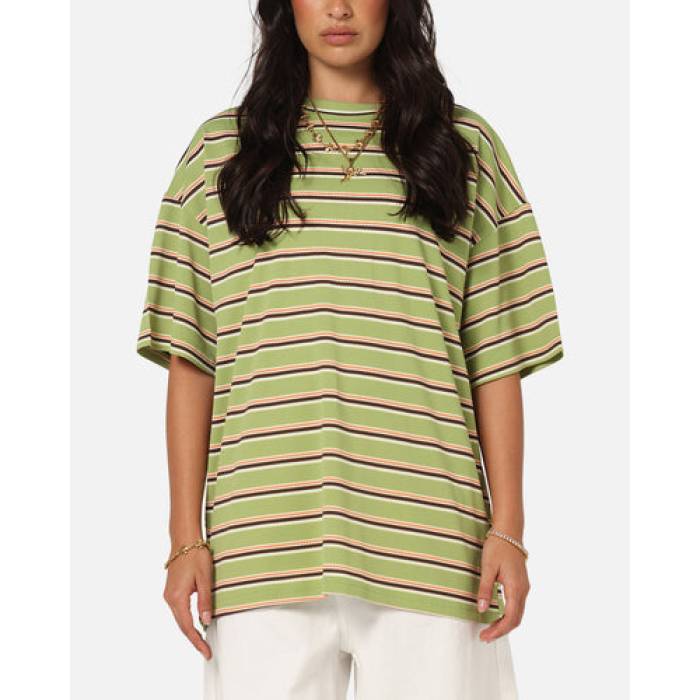 Xxiii 【 Standard Stripe T-Shirt Womens Green/Orange 】 standard スタンダード Stripe ストライプ Tシャツ レディース green 緑・グリーン orange 橙・オレンジ|スニケス