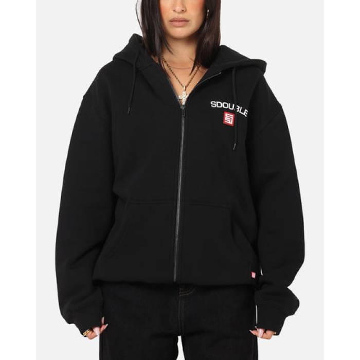 S Double 【 Cities Zip Through Hoodie Womens Black 】 フーディー パーカー レディース 黒色 ブラック