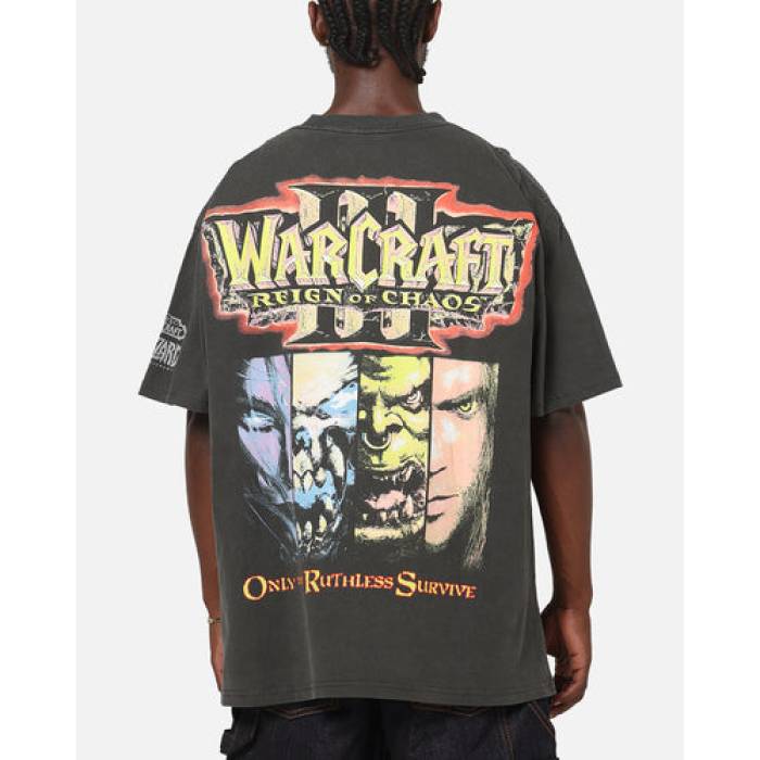 73Studio 【 X Warcraft: Reign Of Chaos Heavy T-Shirt Mens Black Wash 】 Tシャツ メンズ 黒色 ブラック