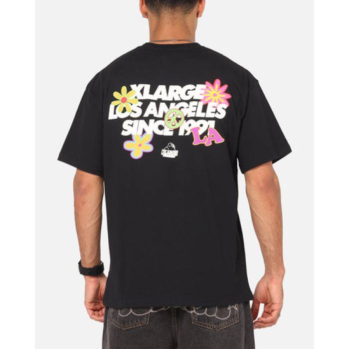 X-Large 【 Flowers T-Shirt Mens Black 】 プルオーバー メンズ 黒いこと 黒いこと