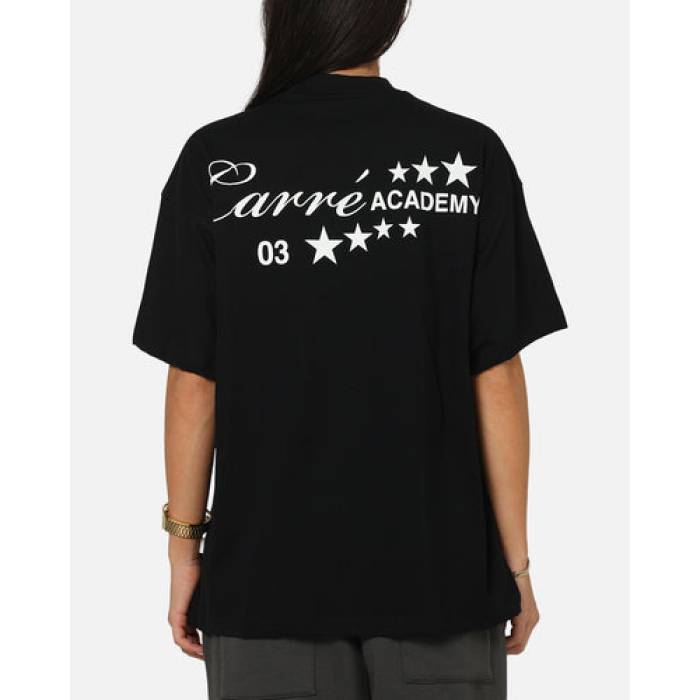 Carre 【 Star Academy T-Shirt Womens Black 】 翰林院 ティーシャツ レディース 黒いこと 黒いこと