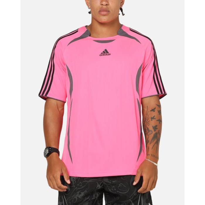 アディダス Adidas 【 Teamgeist T-Shirt K Mens Black/Lucid Pin 】 Tシャツ メンズ 黒色 ブラック｜スニケス
