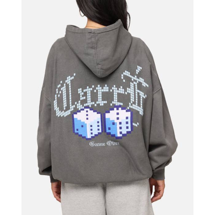 Carre 【 Game Over Hoodie Womens Washed Charcoal 】 Game 競り合い フーディー パーカー レディース 暗灰色