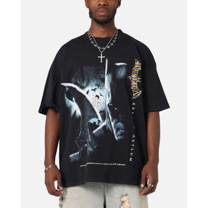 73Studio 【 X Dc Batman Arkham Asylum Vintage T-Shirt Mens Black Acidwash 】 DC ディーシー vintage ビンテージ・ヴィンテージ プルオーバー メンズ 黒いこと 黒いこと