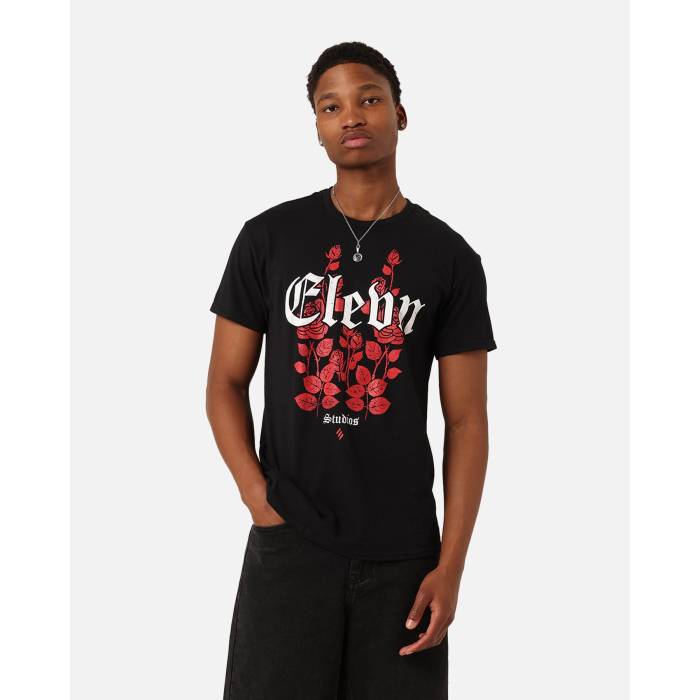 Elevn Clothing Co 【 Rose Bunch T-Shirt Mens Black 】 Rose ローズ Tシャツ メンズ 黒色 ブラック