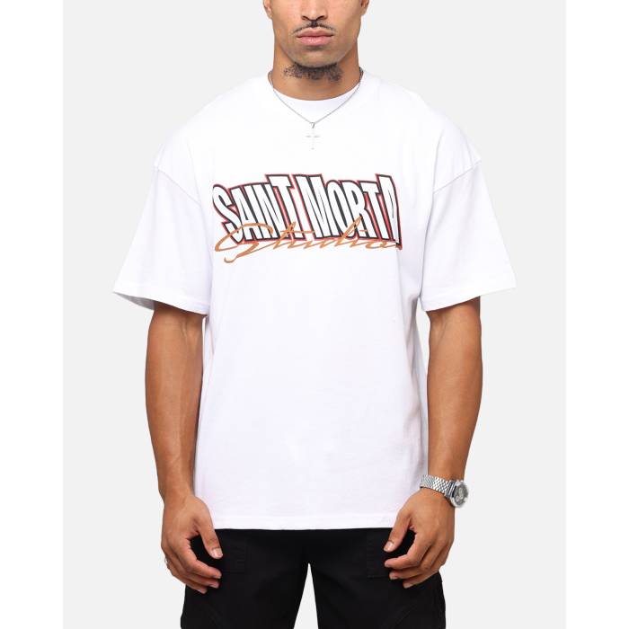 Saint Morta 【 Studios Drop Shoulder T-Shirt Mens White 】 プルオーバー メンズ 白いこと 白いこと