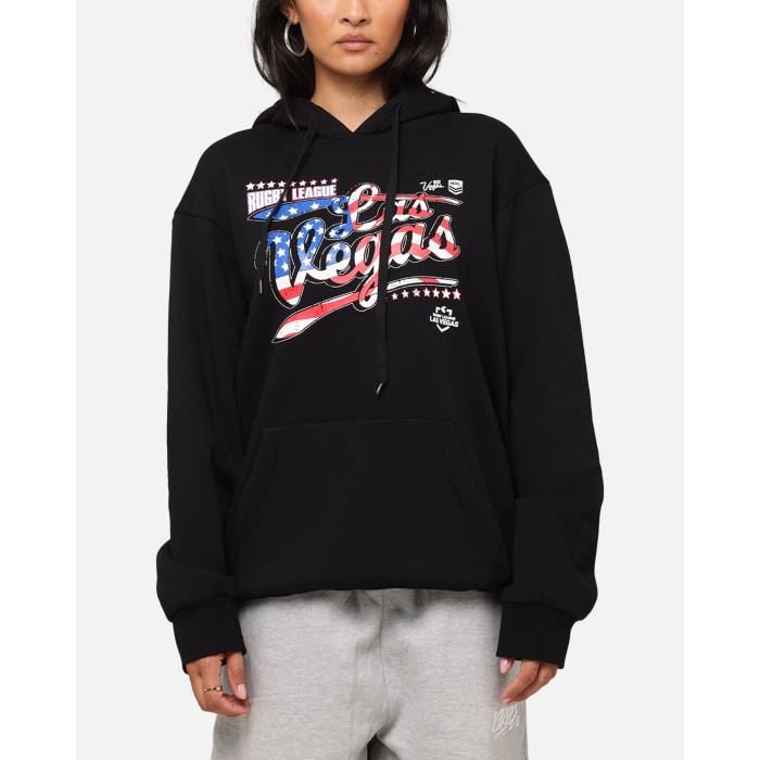 Tidwell 【 Nrl 2025 Las Vegas Round Flag Hoodie Womens Black 】 ベガス フーディー パーカー レディース 黒いこと 黒いこと