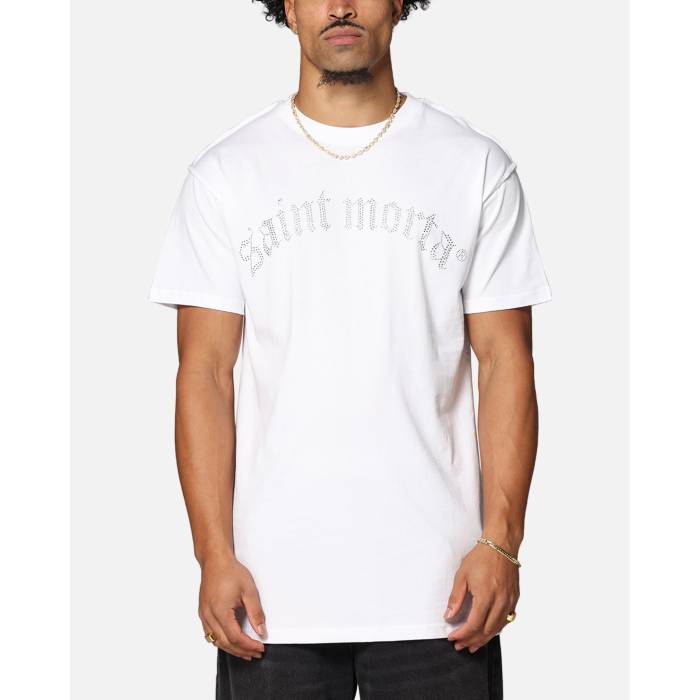 Saint Morta 【 Rhinestone T-Shirt Mens White 】 Tシャツ メンズ 白色 ホワイト