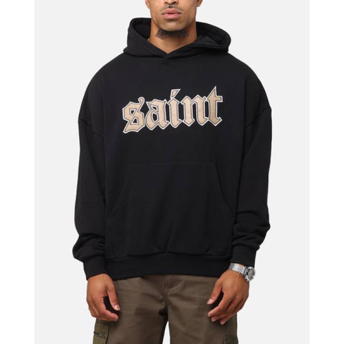 Saint Morta 【 Cambronne Layered Boxy Hoodie Mens Black/Stone 】 フーディー パーカー メンズ 黒色 ブラック|スニケス