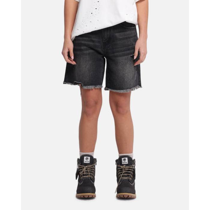 Xxiii 【 Relaxed Denim Shorts Womens Washed Black 】 ジーンズ さる股引き レディース 黒いこと 黒いこと