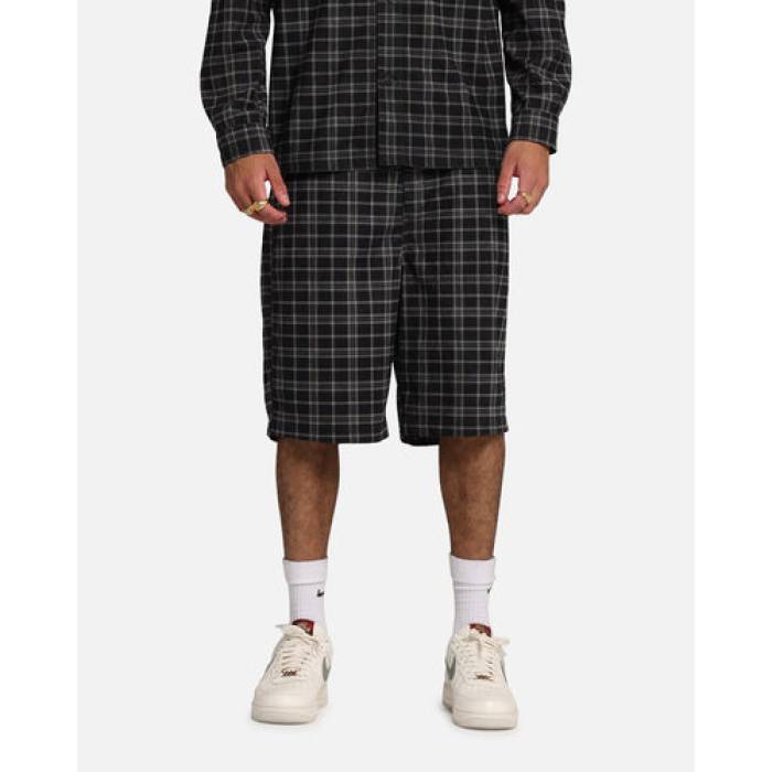 Xxiii 【 Plaid Corduroy Jorts Mens Black/Grey 】 コール天 メンズ 黒いこと 黒いこと 薄墨色 薄墨色
