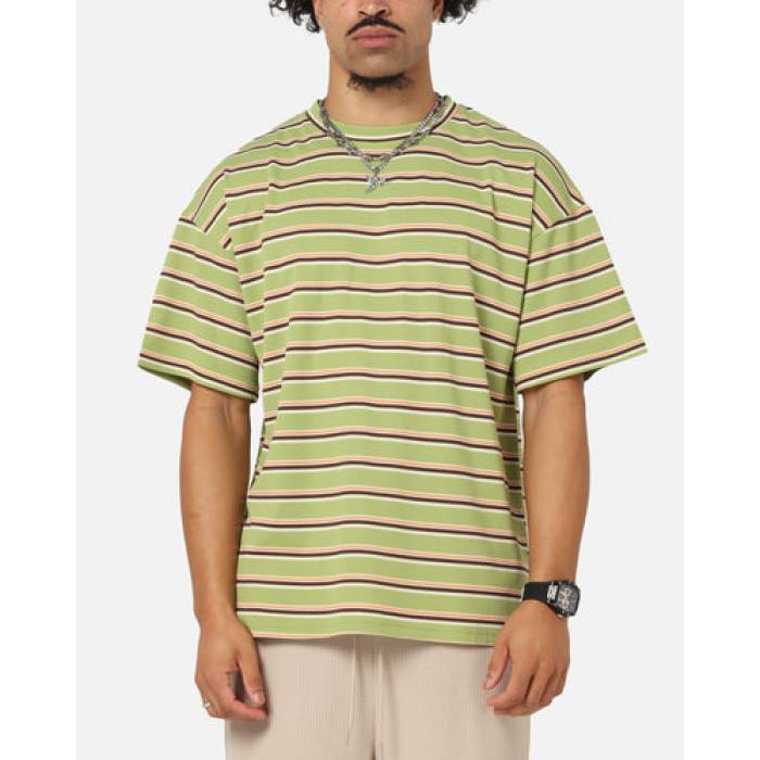 Xxiii 【 Standard Stripe T-Shirt Mens Green/Orange 】 standard スタンダード Stripe ストライプ Tシャツ メンズ green 緑・グリーン orange 橙・オレンジ|スニケス