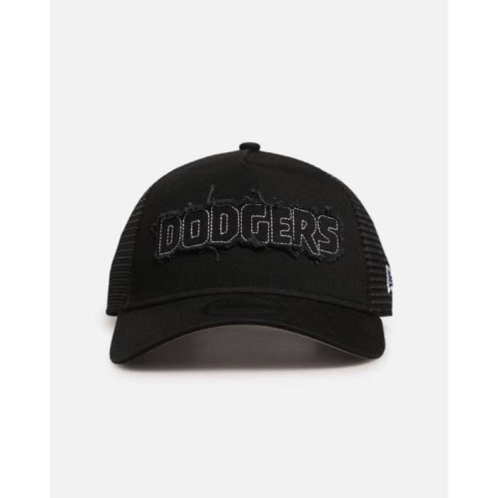 ニューエラ New Era 【 Los Angeles Dodgers 'Distressed' 9Forty A-Frame Trucker Snapback Mens Black/White 】 ドジャース トラッカー Snapback スナップバック バッグ メンズ 黒色 ブラック 白色 ホワイト