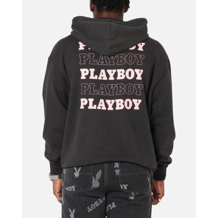 Playboy 【 Stack Washed Hoodie Mens Washed Black 】 フーディー パーカー メンズ 黒いこと 黒いこと