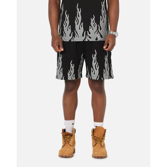 Playboy 【 Gothic Flames Shorts Mens Black 】 フレームス ショーツ メンズ 黒色 ブラック