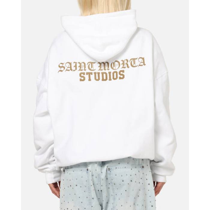 Saint Morta 【 Studios Boxy Hoodie Womens White 】 フーディー パーカー レディース 白いこと 白いこと