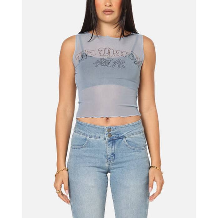エドハーディー Ed Hardy 【 Revenge Mesh Top Womens Blue 】 レディース 青味 青み