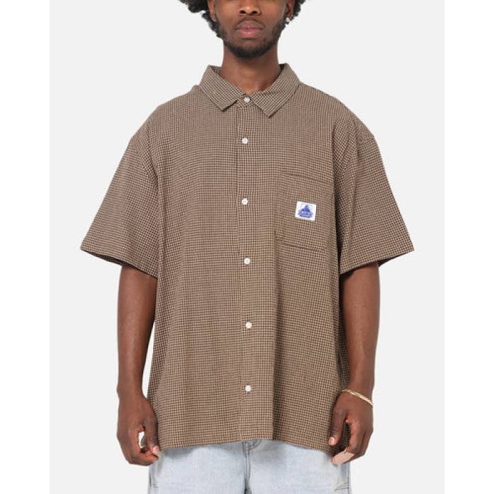 X-Large 【 Liam Button Up Shirt Mens Brown 】 メンズ 茶色 ブラウン