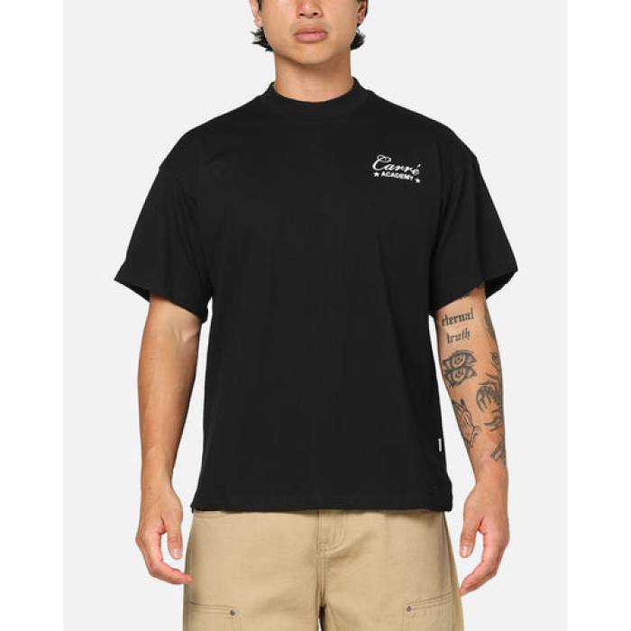 Carre 【 Star Academy T-Shirt Mens Black 】 翰林院 ティーシャツ メンズ 黒いこと 黒いこと