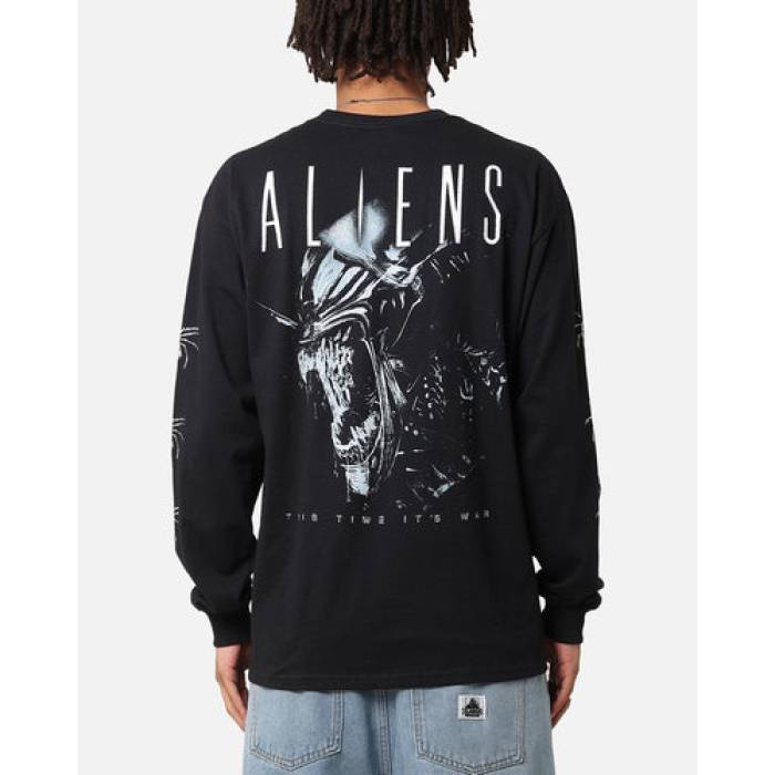 73Studio 【 Aliens Long Sleeve T-Shirt Mens Black 】 Sleeve スリーブ Tシャツ メンズ 黒色 ブラック