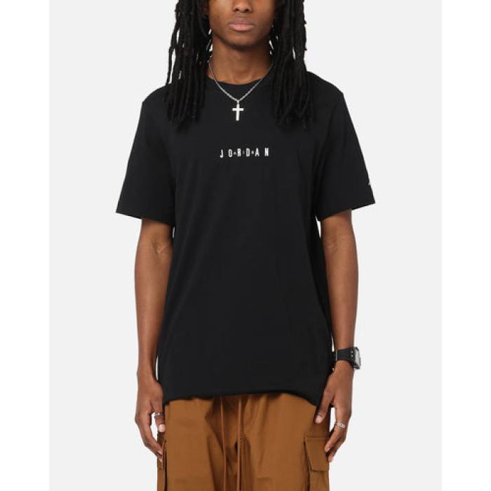 ナイキ ジョーダン Jordan 【 Jumpman Air Crewneck T-Shirt Mens Black/Sail 】 Jumpman 飛び降りるマン ティーシャツ メンズ 黒いこと 黒いこと