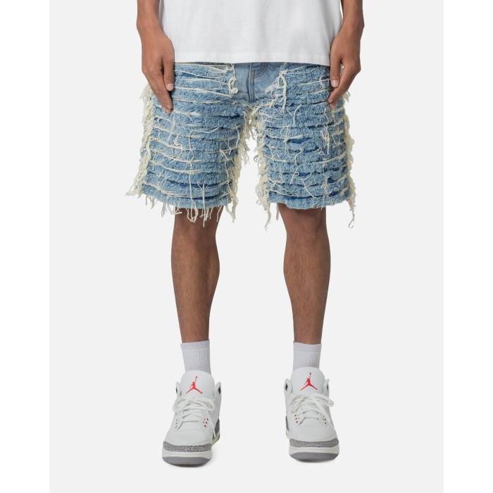Mnml 【 All Over Frayed Denim Shorts Mens Blue 】 デニム ショーツ メンズ 青色 ブルー｜スニケス 23,730円