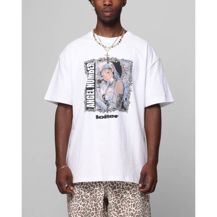 Loiter 【 Angel Number T-Shirt Mens White 】 プルオーバー メンズ 白いこと 白いこと