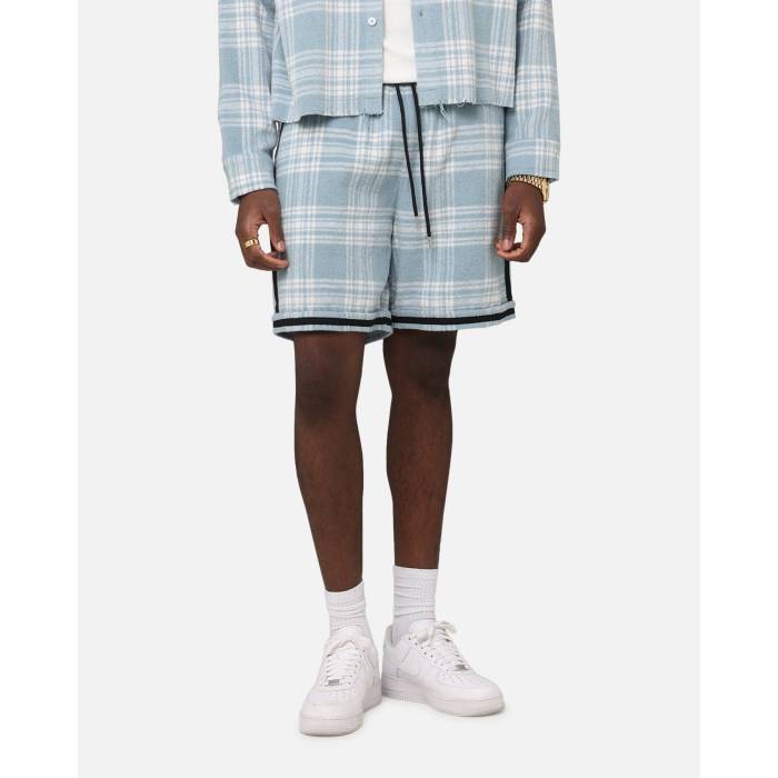 Xxiii 【 Plaid Ball Shorts Mens Blue 】 さる股引き メンズ 青み 青色