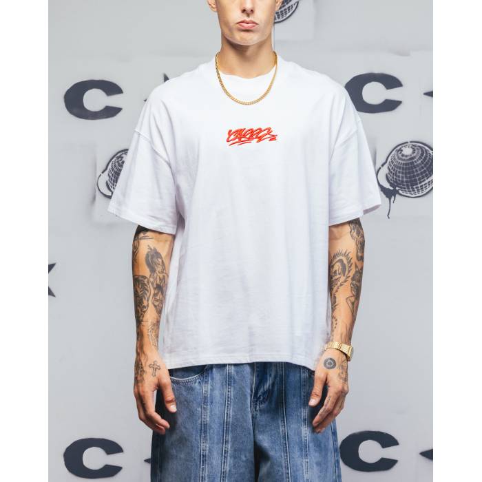 Carre 【 Embroidered Graffiti T-Shirt Mens White 】 Tシャツ メンズ 白色 ホワイト