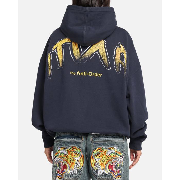 The Anti Order 【 Anti Collegate Boxy Hoodie Womens Navy 】 フーディー パーカー レディース 紺色 米国海軍