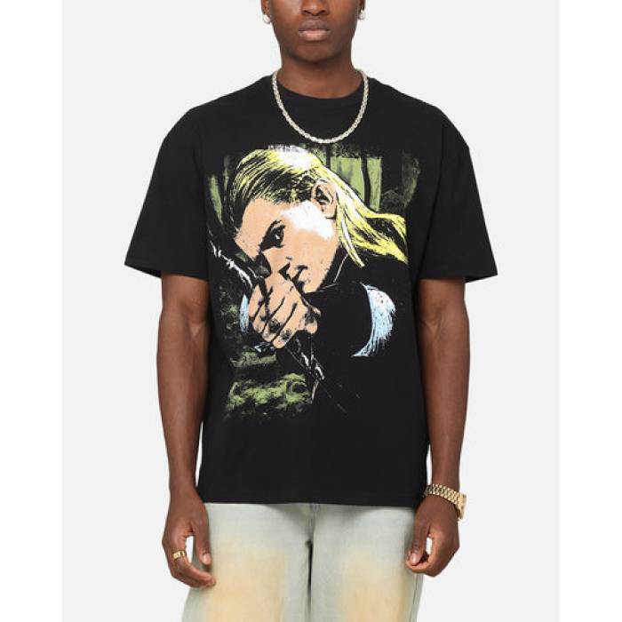American Thrift 【 X The Lord Of The Rings Legolas Heavy T-Shirt Mens Black 】 輪っか プルオーバー メンズ 黒いこと 黒いこと