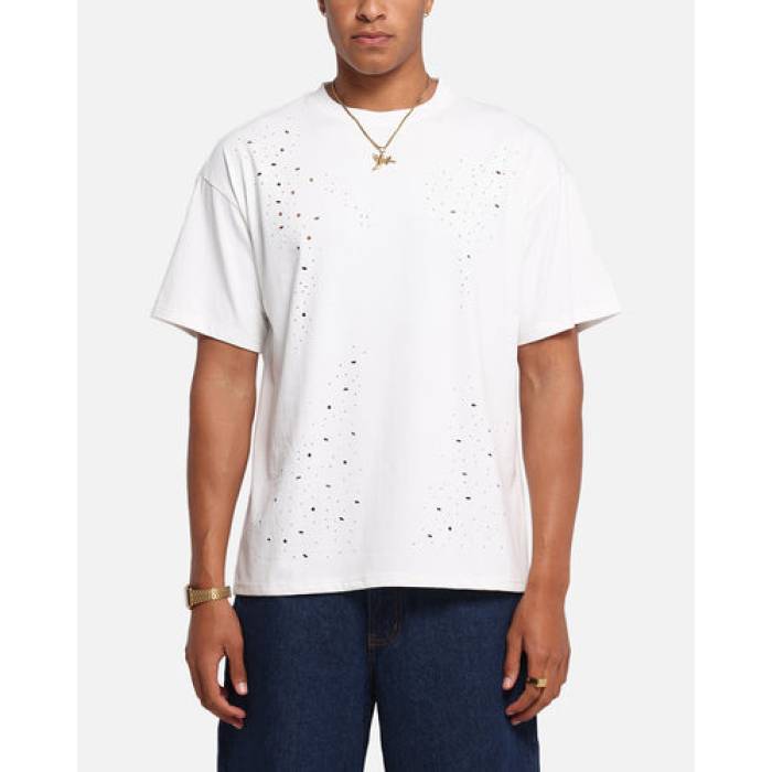 Xxiii 【 Distressed T-Shirt Mens White 】 Tシャツ メンズ 白色 ホワイト