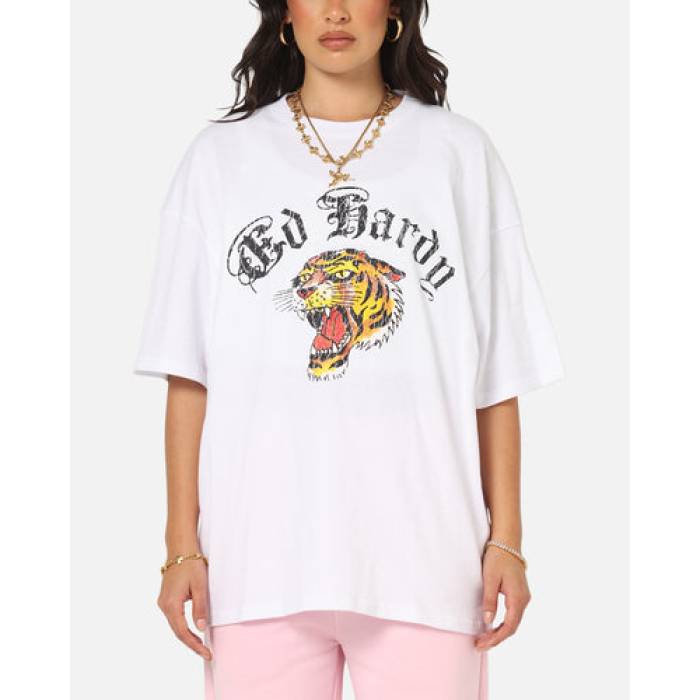 エドハーディー Ed Hardy 【 Tiger Wrath T-Shirt Womens White 】 Tシャツ レディース 白色 ホワイト