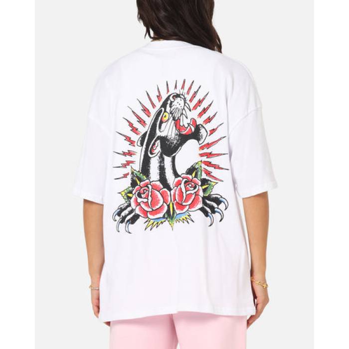 エドハーディー Ed Hardy 【 Panther Ray T-Shirt Womens White 】 Tシャツ レディース 白色 ホワイト