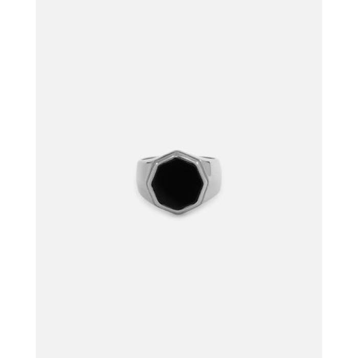 Saint Morta 【 Onyx Octagon Signet Ring Mens White Gold 】 メンズ 白いこと 白いこと ゴールド