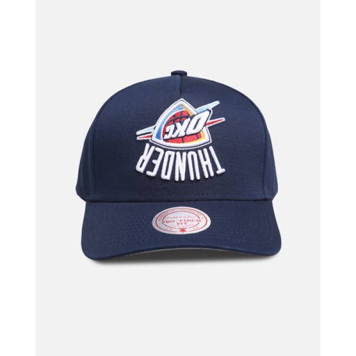 ミッチェル&ネス Mitchell & Ness 【 Oklahoma City Thunder 'Upside Down Logo' Pro Pinch Snapback Mens Navy 】 オクラホマ シティ サンダー ダウン プロ Snapback スナップバック バッグ メンズ 紺色 ネイビー