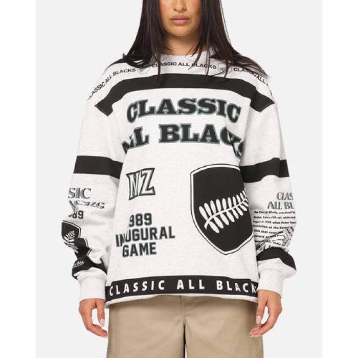 ミッチェル&ネス Mitchell & Ness 【 All Blacks Rugby Union Classic Crewneck Womens Silver Marle 】 ラグビー Union ユニオン クラシック レディース Silver 銀色・シルバー