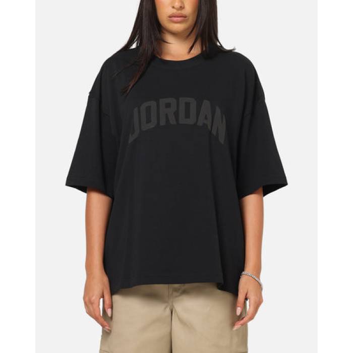 ナイキ ジョーダン Jordan 【 Flight Essentials Boxy T-Shirt Womens Black/Black 】 Flight フライト Tシャツ レディース 黒色 ブラック