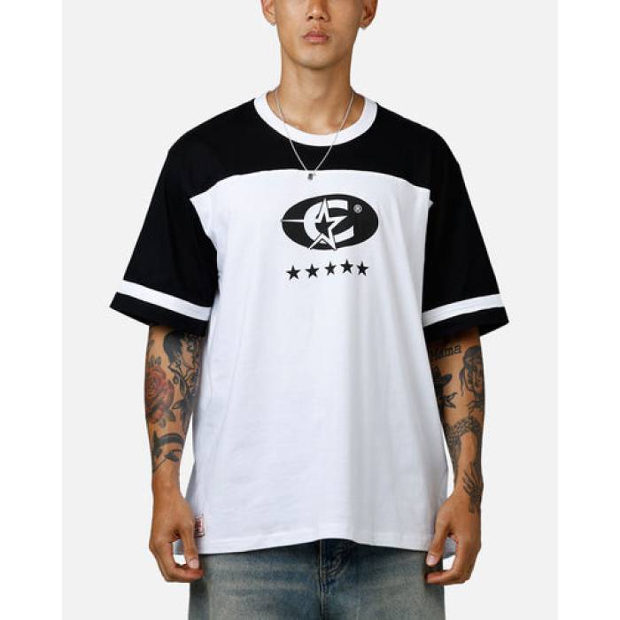 Carre 【 Star Shooter Panelled T-Shirt Mens Black/White 】 プルオーバー メンズ 黒いこと 黒いこと 白いこと 白いこと
