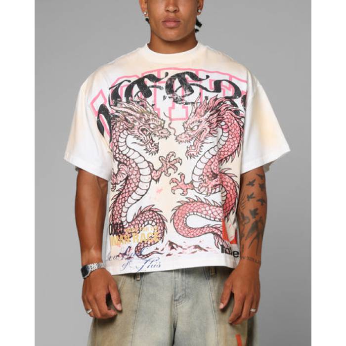 Loiter 【 Dragon Rhinestone T-Shirt Mens White 】 火竜 プルオーバー メンズ 白いこと 白いこと