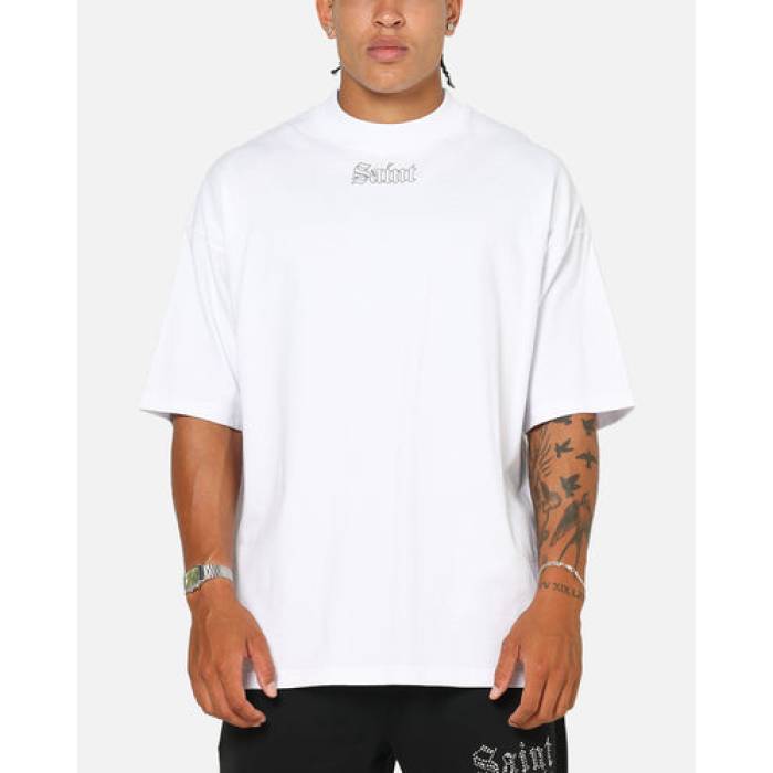 Saint Morta 【 Vigil Mock Neck T-Shirt Mens White 】 プルオーバー メンズ 白いこと 白いこと