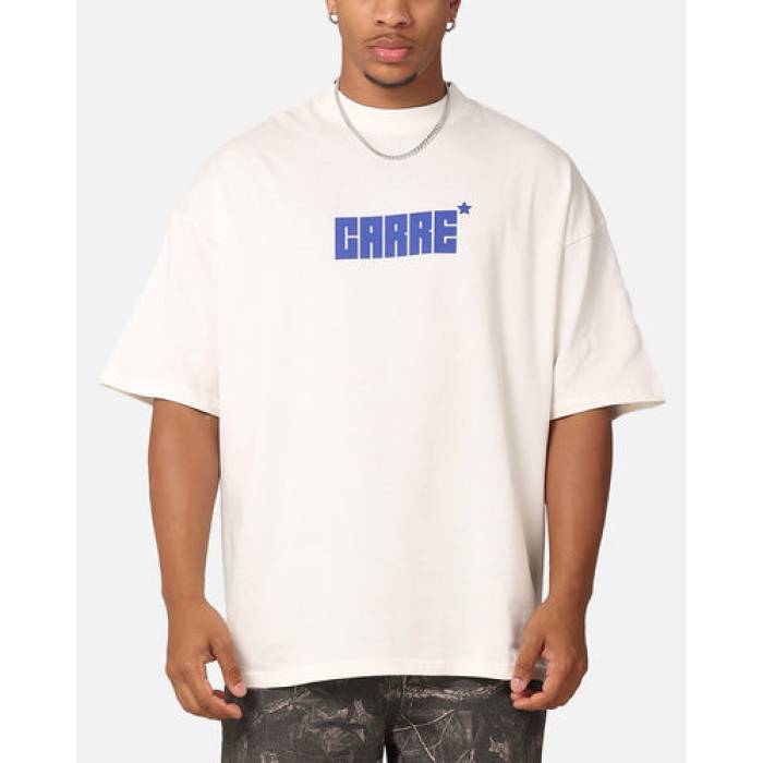 Carre 【 Star Block Mock Neck T-Shirt Mens Off White 】 プルオーバー メンズ 白いこと 白いこと