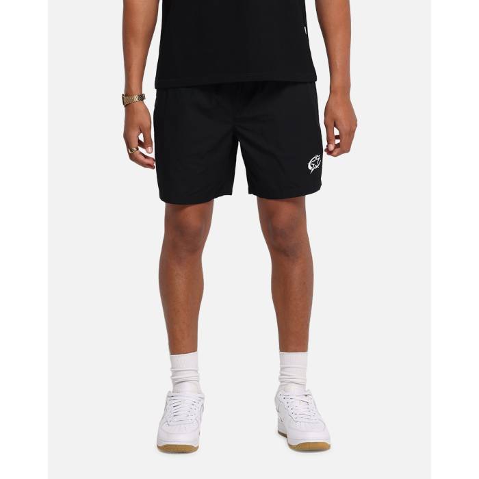 Carre 【 C-Star Line Beach Shorts Mens Black 】 さる股引き メンズ 黒いこと 黒いこと