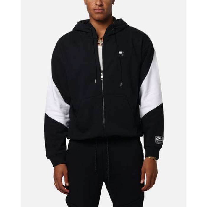 ナイキ Nike 【 Air Full-Zip Fleece Hoodie Te Mens Black/White/Whi 】 フルジップ フリース フーディー パーカー メンズ 黒色 ブラック 白色 ホワイト|スニケス